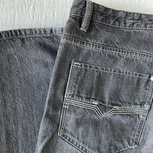 Point Zero Men’s Jeans Washed Black Cotton Straight Leg Zipper Fly 34 x 34